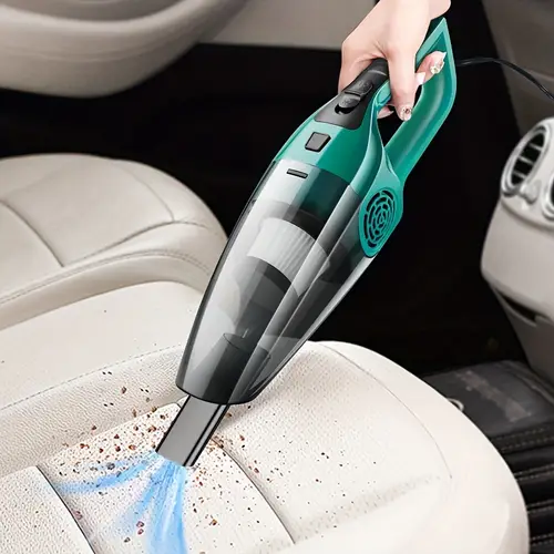 1pc handheld car vacuum cleaner 12    portable interior dust remover with crevice tool flat nozzle cloth filter 0 2 0 3l dust cup 3 5m cord plastic body car plug for pet hair removal without battery